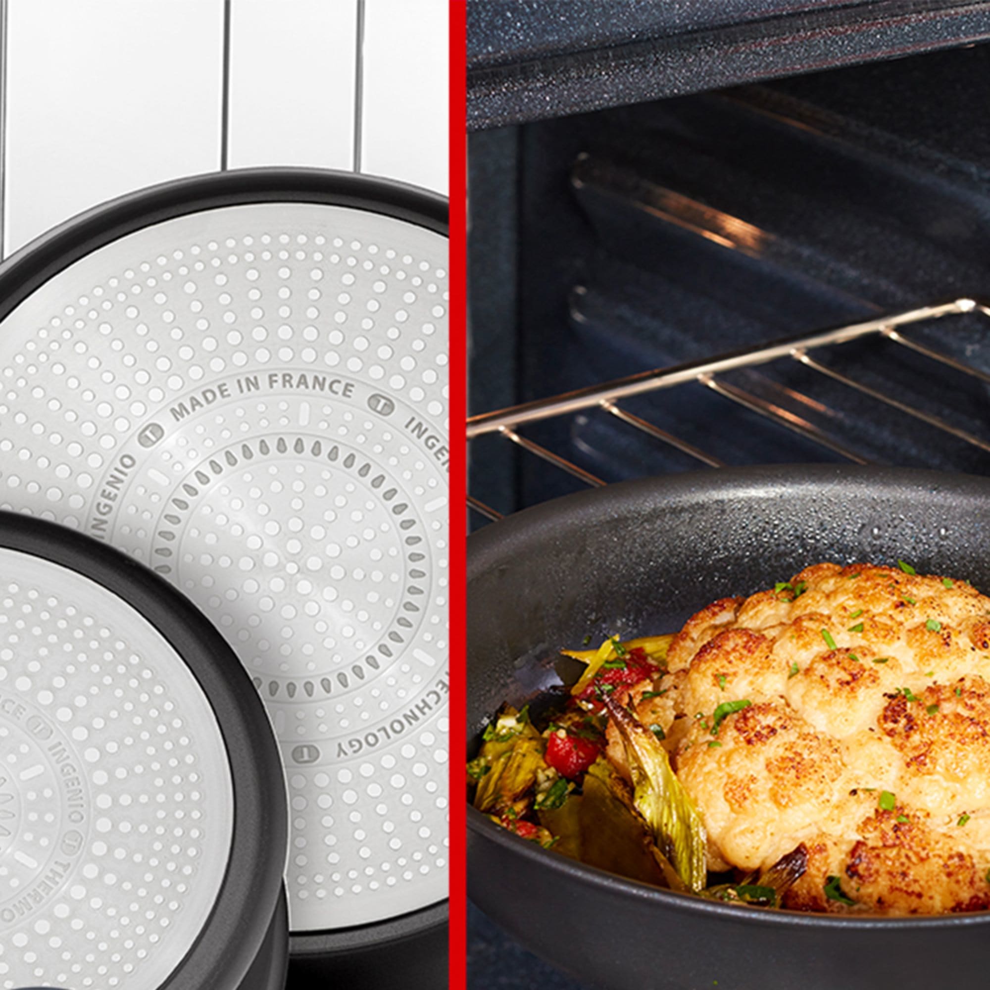 Tefal L76495 Ingenio Ultimate 5-delige kookgereiset, stapelbaar, anti- aanbaklaag, geschikt voor inductie, thermosignaal, temperatuurindicator, zwart, 5-delig